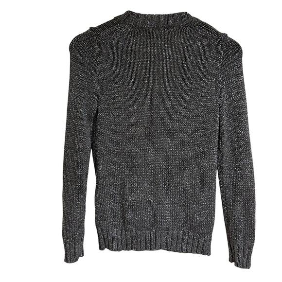 J Crew Metallic Silver Button Down Cardigan Small Holiday Christmas New Years - Picture 5 of 9